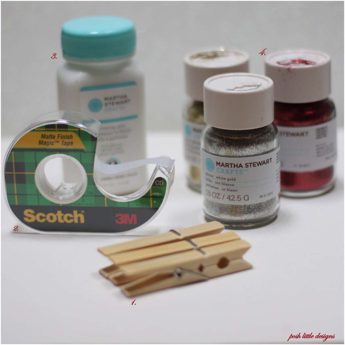 Glitter Clothespins Holiday Edition