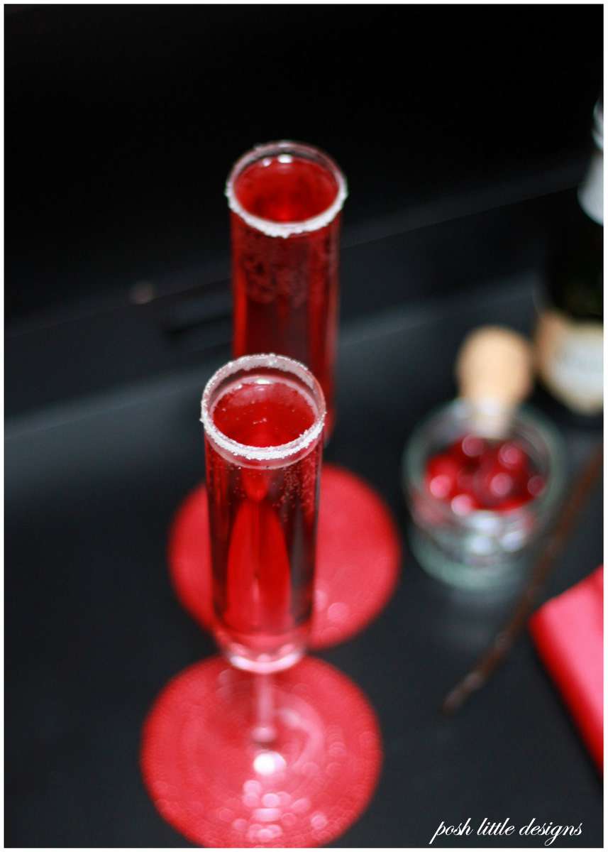 Cranberry vanilla bean mimosas