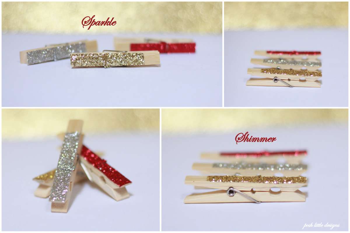 Glitter Clothespins - Holiday