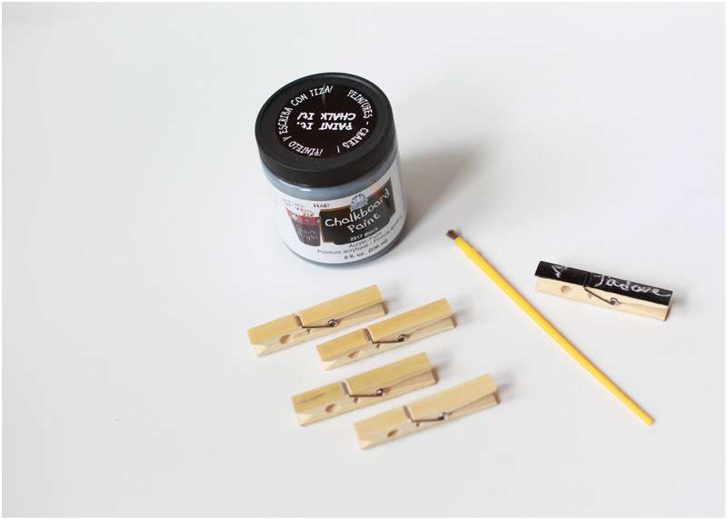 Chalkboard clothespins