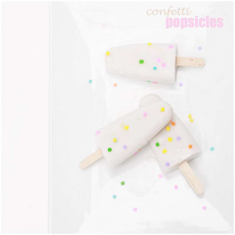 Confetti, popsicles, homeamade, vegan
