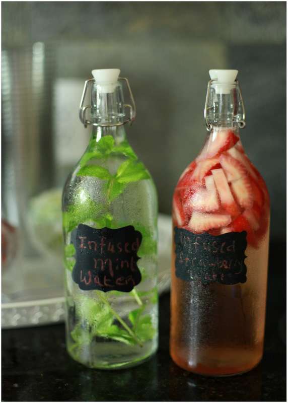 Mint and Strawberry infused water