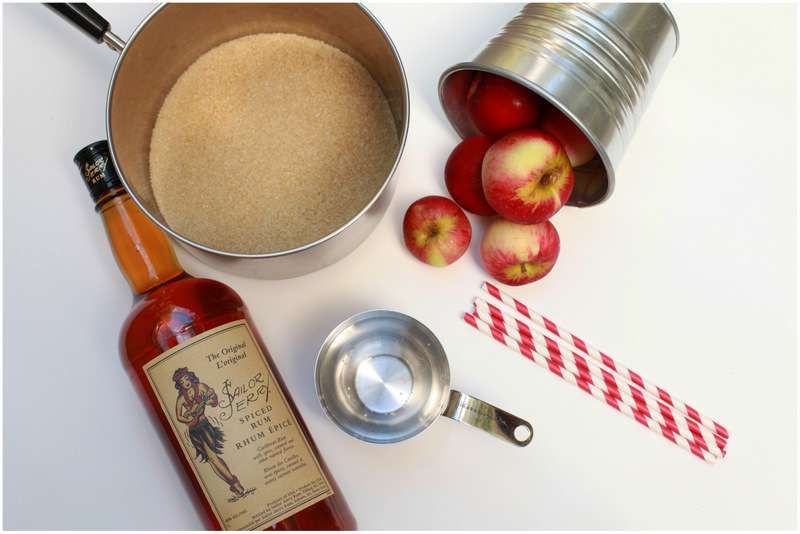 Spiked candied apples - supplies