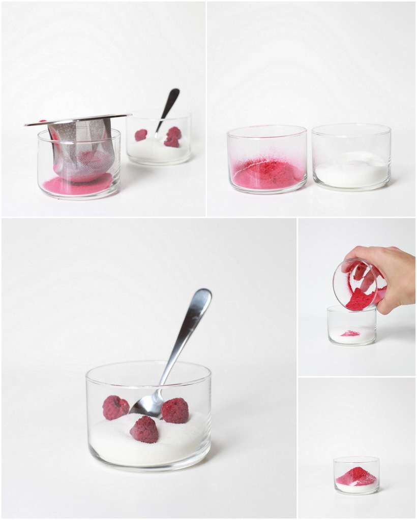 a quick 2 ingredient recipe for strawberry and raspberry sugar using freeze-dried berries. Perfect for baking with and gifting on Valentine's day