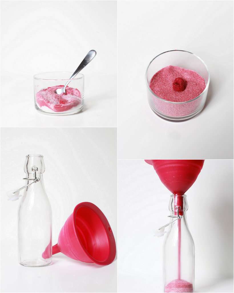a quick 2 ingredient recipe for strawberry and raspberry sugar using freeze-dried berries. Perfect for baking with and gifting on Valentine's day