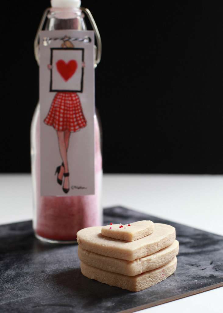 A recipe for berry infused sugar cookies made with vegan butter.