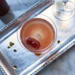 frozen berries and champagne