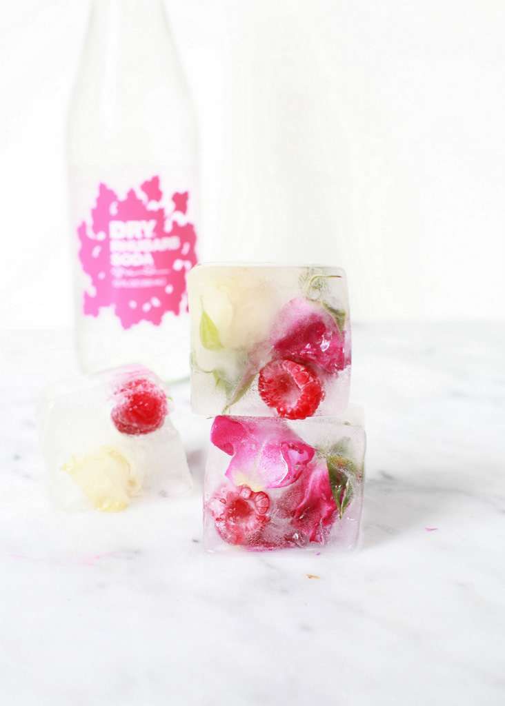 Raspberry Rose Ice Cubes