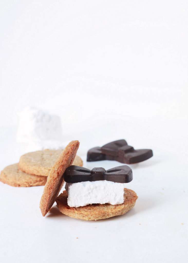 dark chocolate s'mores made with homemade Saint Germaine marshmallows