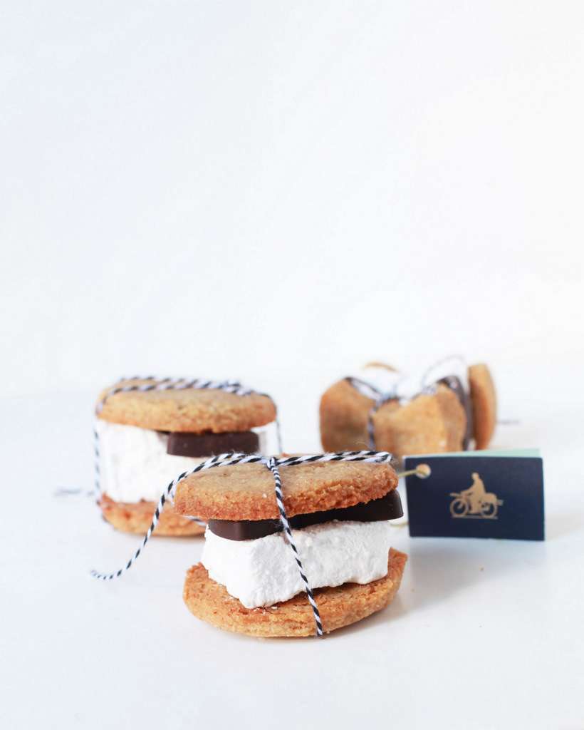 dark chocolate s'mores made with homemade Saint Germaine marshmallows