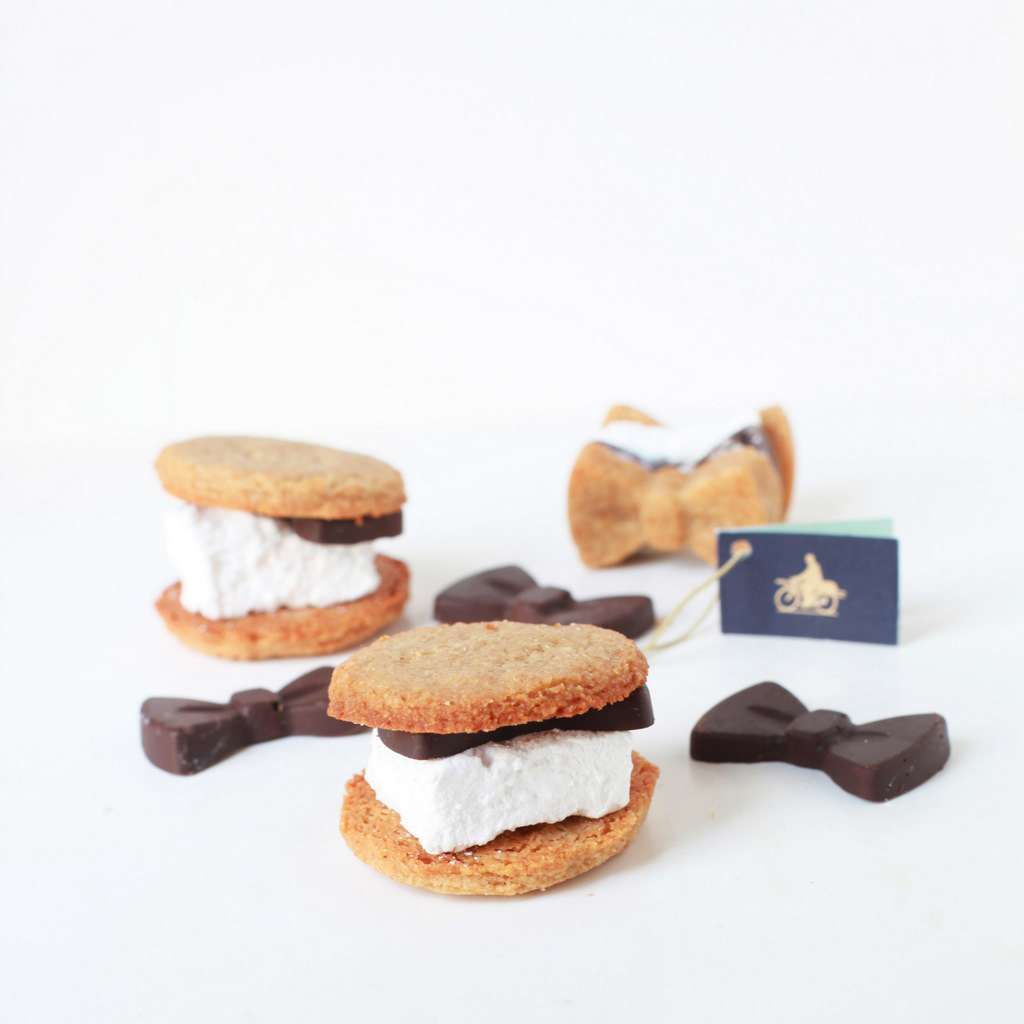 dark chocolate s'mores made with homemade Saint Germaine marshmallows - recipes -desserts