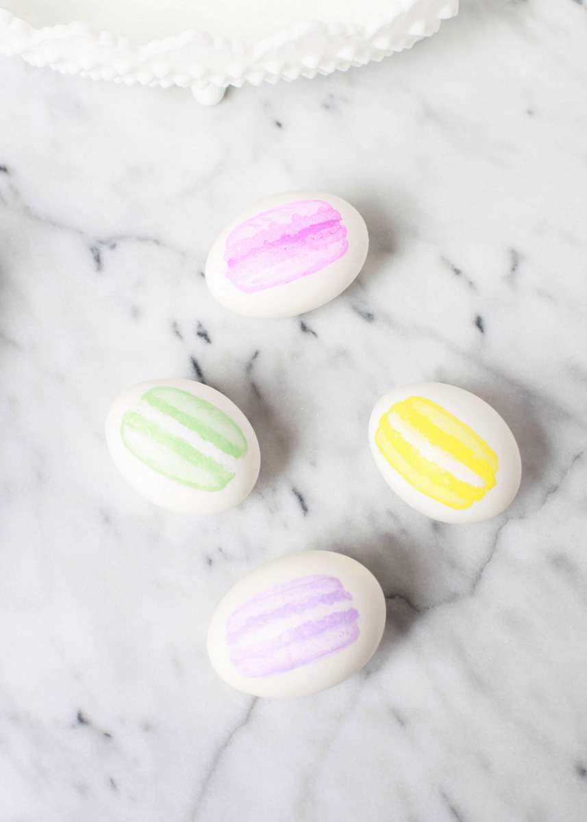 Macaron Painted Easter Eggs | Posh Little Designs