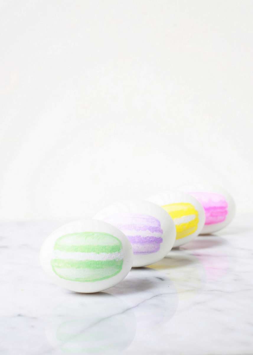 Macaron Painted Easter Eggs | Posh Little Designs
