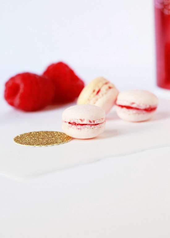 Sparkling Raspberry Macarons | Posh Little Designs