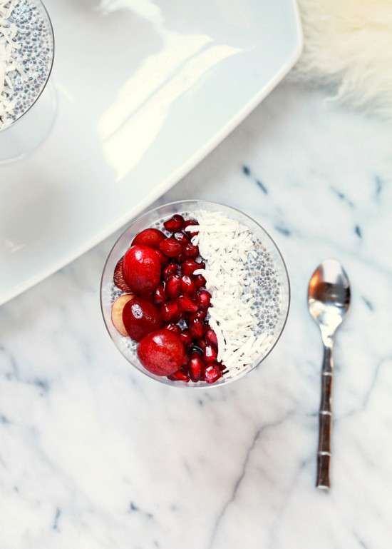Pomegranate & Cherry Chia Pudding | Posh Little Designs