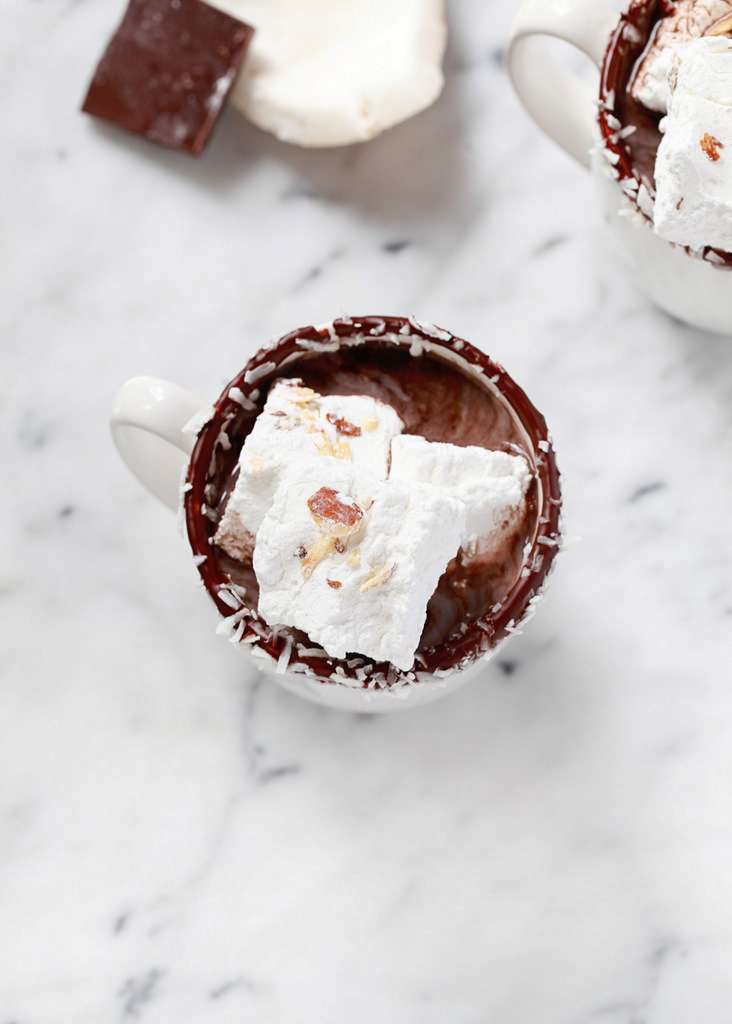 Coconut Hot Chocolate + Almond Marshmallows