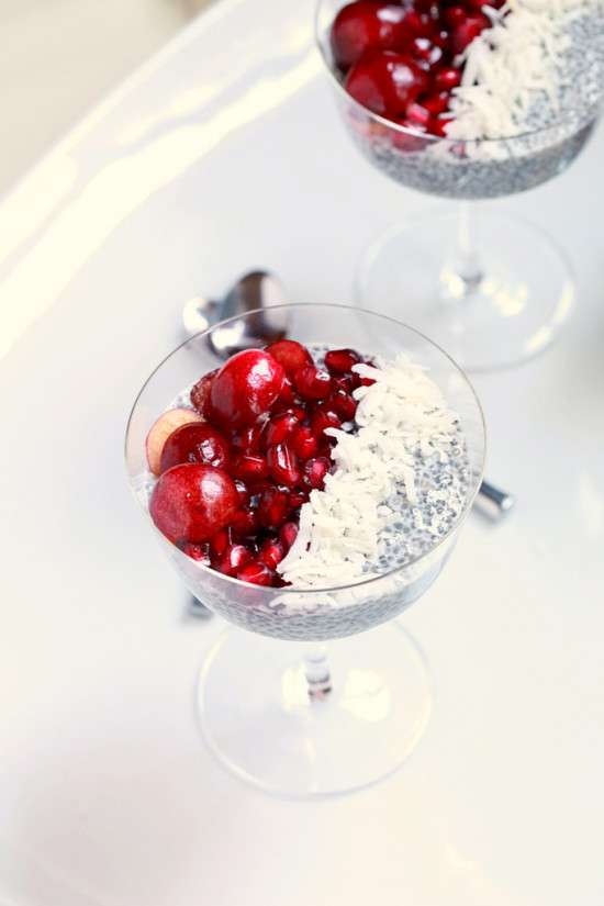 Pomegranate & Cherry Chia Pudding | Posh Little Designs