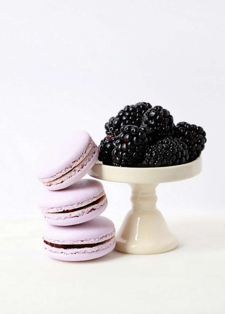 Blackberry Elderflower Macarons