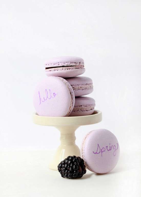 Blackberry Elderflower Macarons | Posh Little Designs