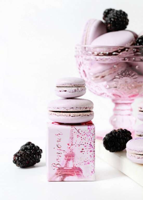 Blackberry Elderflower Macarons | Posh Little Designs