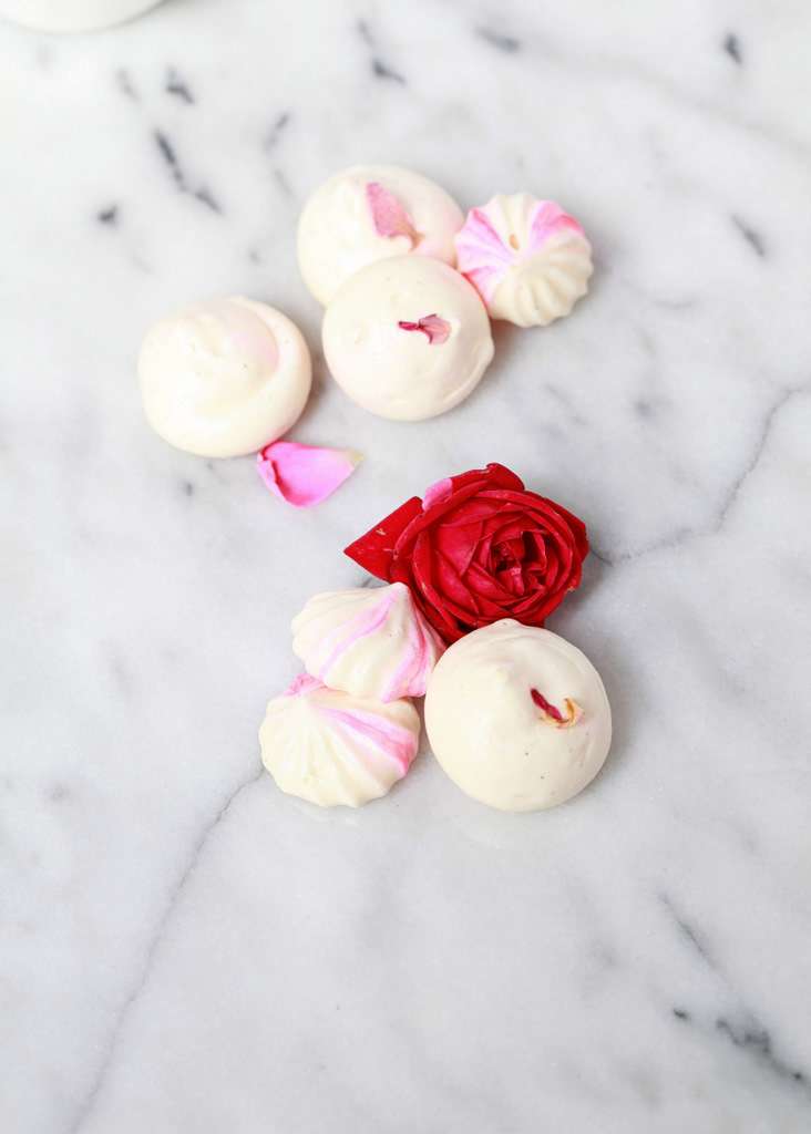 Edible Rose & Vanilla Bean Meringue Kisses