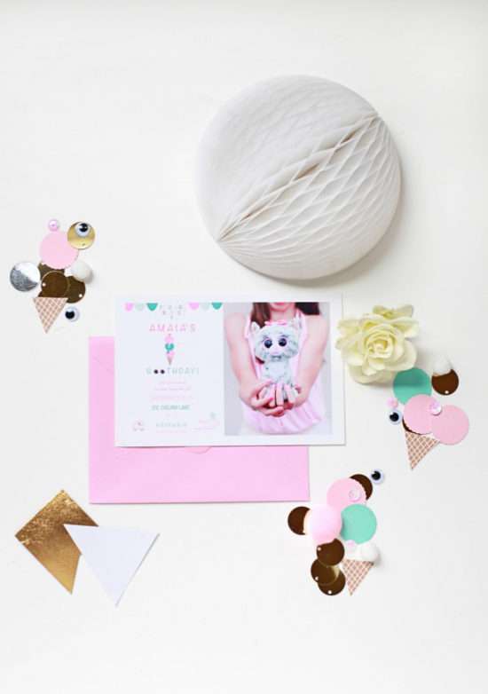 Custom Party Invite | Beanie Boo Ice Cream | Posh Little Designs