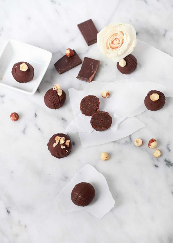 homemade nutella truffles-dark chococlate-dairy free-dessert-hazelnut