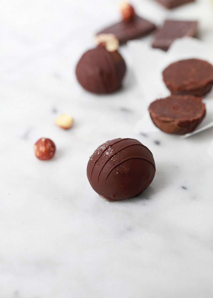homemade nutella truffles-dark chococlate-dairy free-dessert-hazelnut