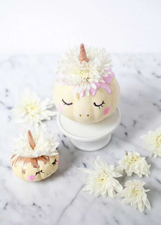 decorative unicorn pumpkins