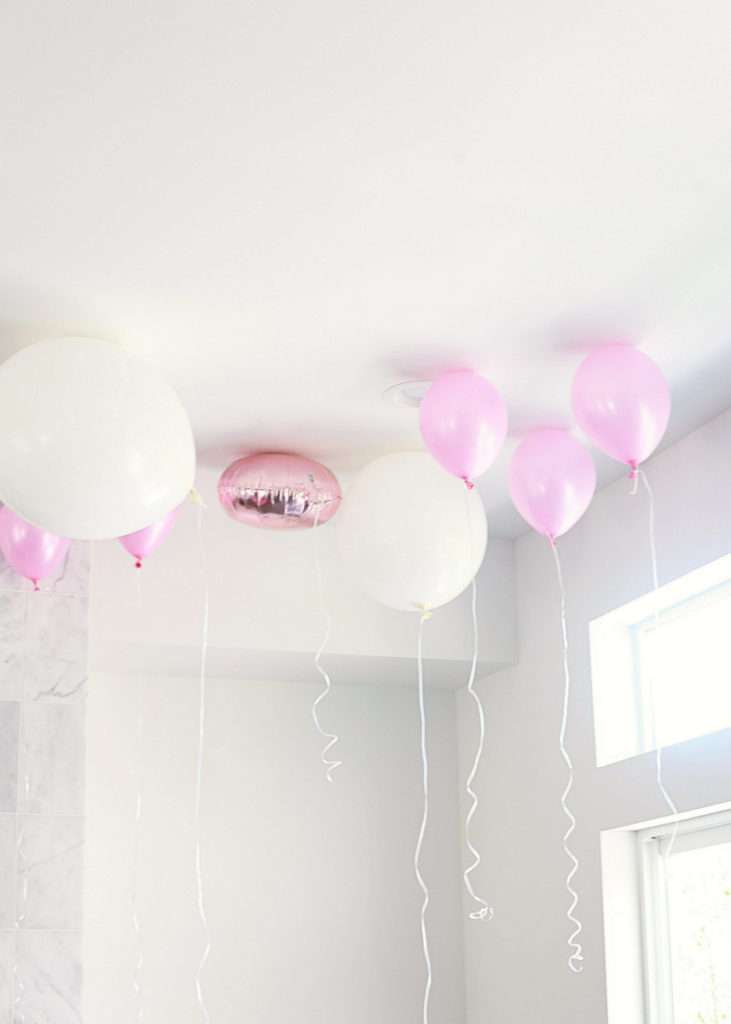 pink birthday balloons