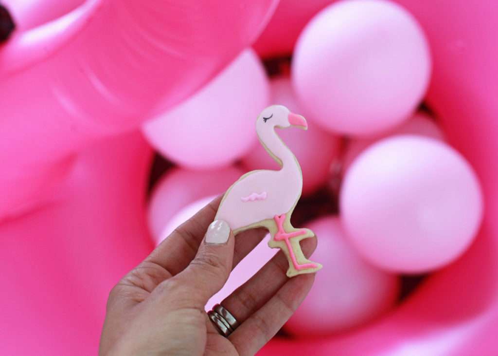 pink flamingo cookies & float