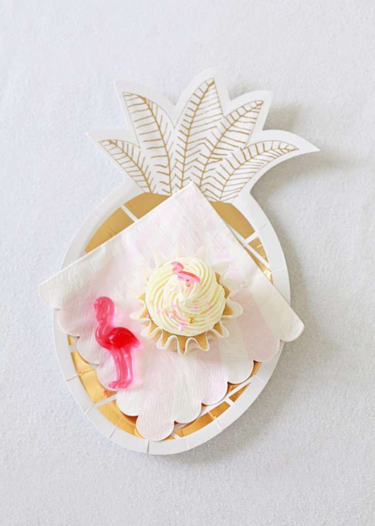 birthday cupcakes & pineapple plates
