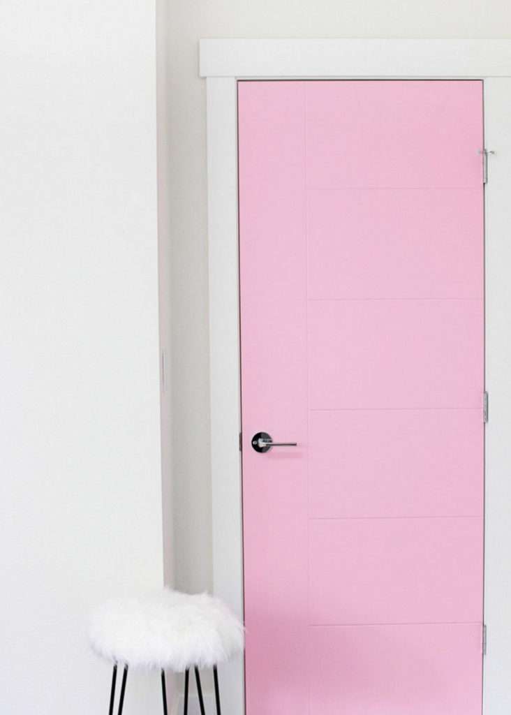 pink paint, door, office
