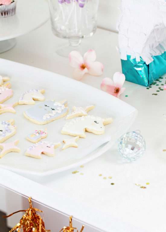 Unicorn Birthday, Party, Cookies