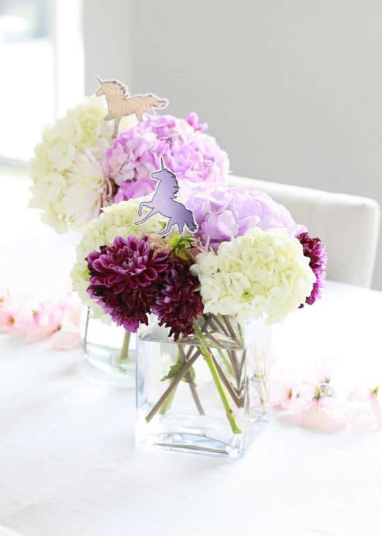 Unicorn Birthday, Party, Floral Arrangements