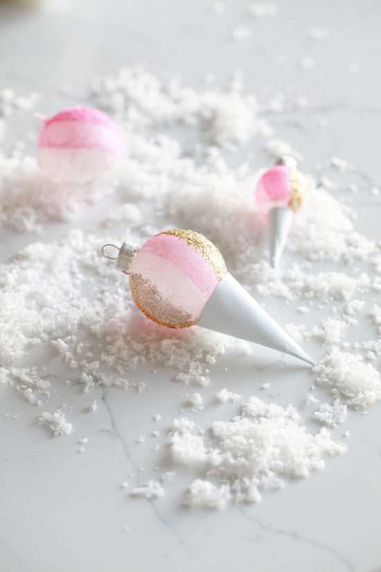 snow cone, ornaments, christmas, diy