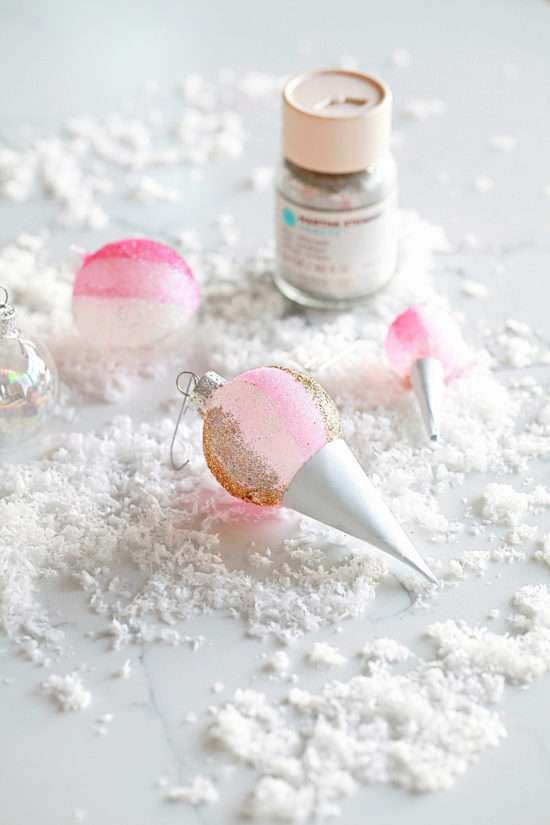 snow cone, ornaments, christmas, diy