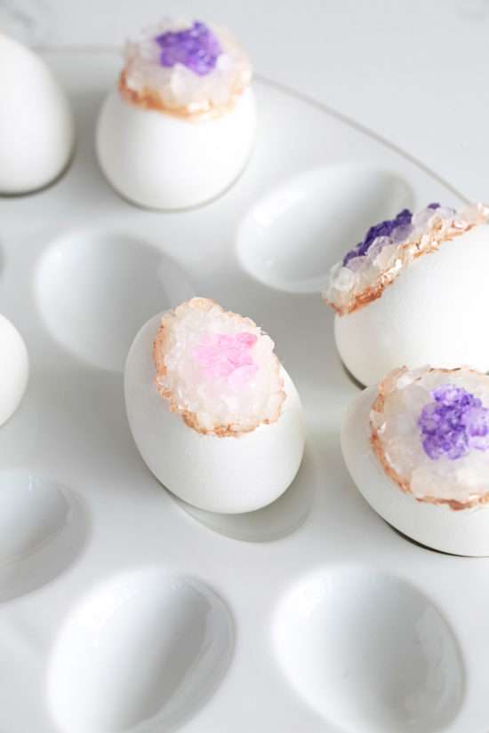 DIY Geode Easter Eggs, Crafts, Amethyst, Rose Quartz