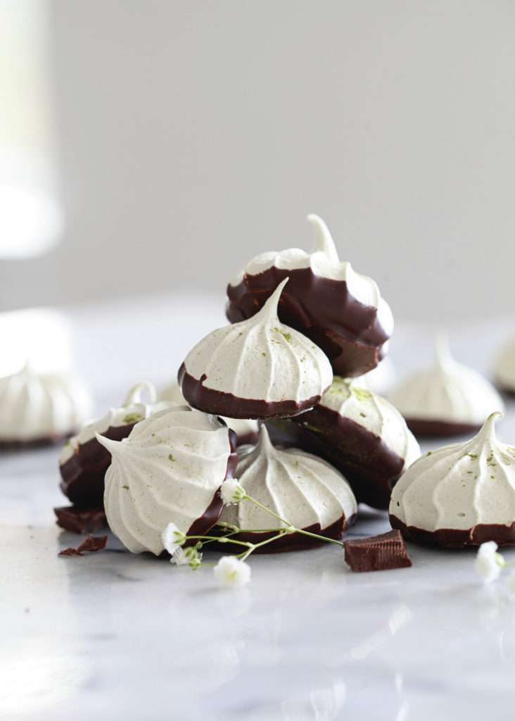 meringue cookies, dairy free, matcha, gluten free