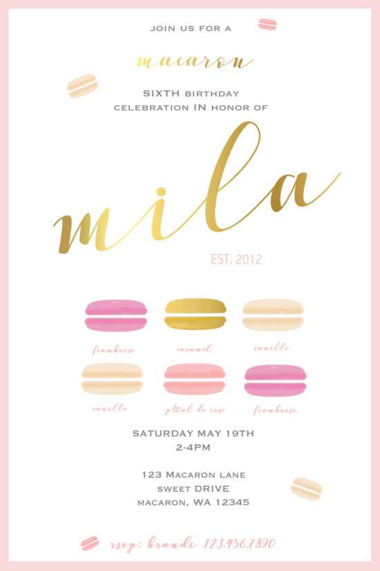 Macaron Party-Invitations-Invite-Birthday-Children-Parties