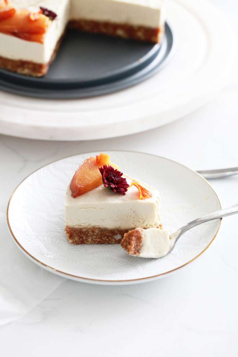 vegan-gluten free- cheesecake- ginger-peach- fall-recipes