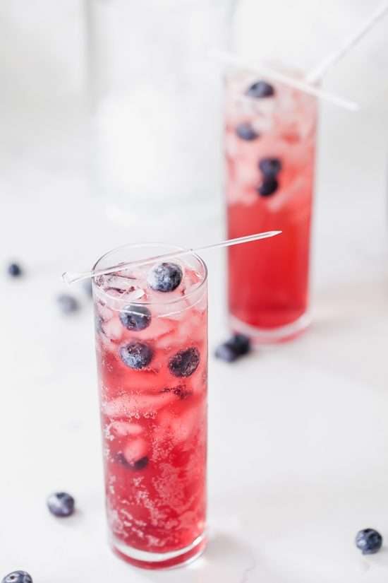 Blueberry Ginger Kombucha Cocktails | Posh Little Designs