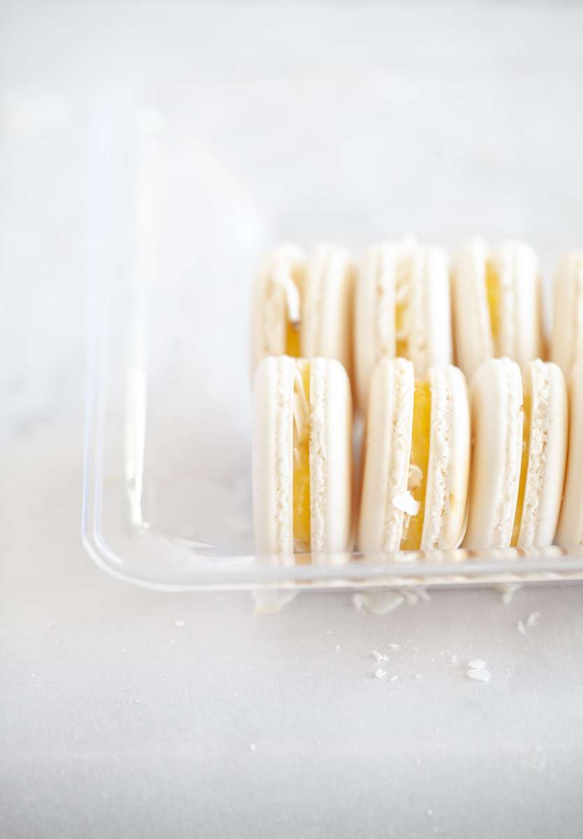 coconut and lemon curd French macaron recipe. French macarons - Posh little designs
