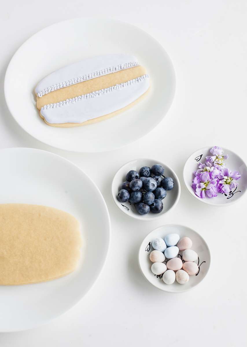 Easy Macaron Sugar Cookie Cake-Cream Tart-Blueberry