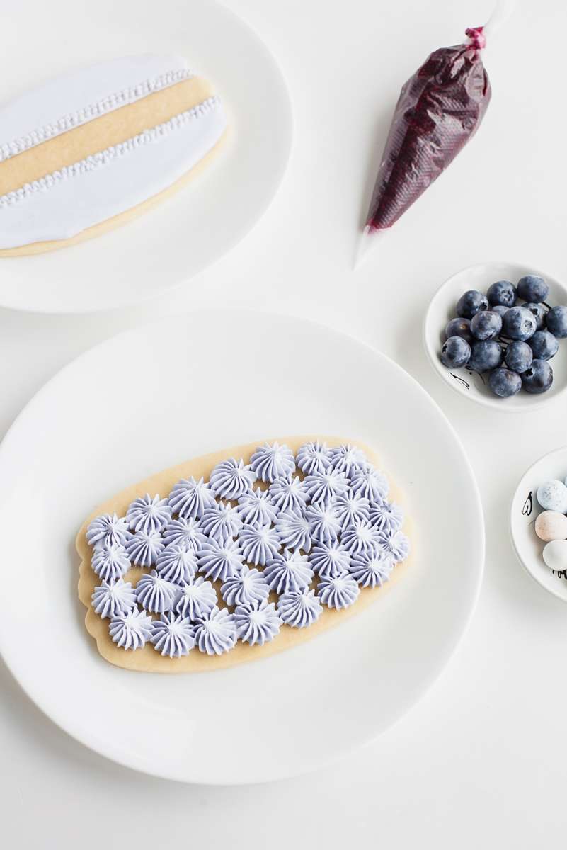 Easy Macaron Sugar Cookie Cake-Cream Tart-Blueberry