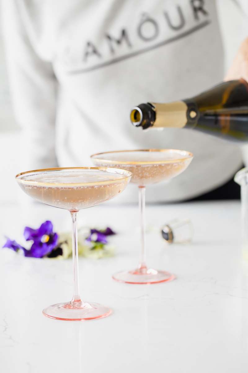 Champagne cocktails - French Cocktails- Creme de Violette - Recipes