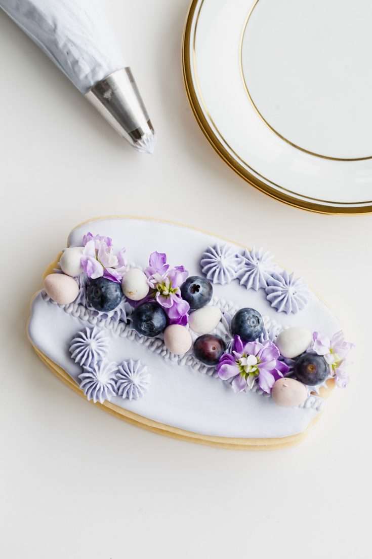 Easy Macaron Sugar Cookie Cake-Cream Tart-Blueberry