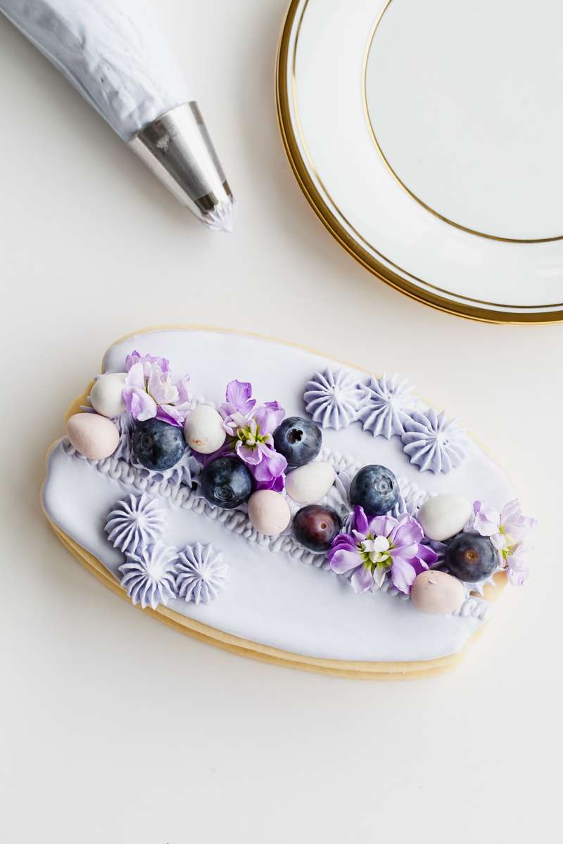 Easy Macaron Sugar Cookie Cake-Cream Tart-Blueberry