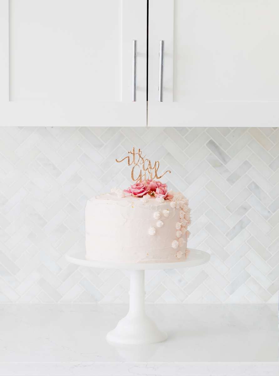 Pink Gold Baby Shower Cake - Baby Girl - Decor - Elegant