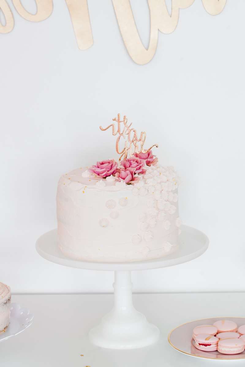Pink Gold Baby Shower - Baby Girl - Decor - Elegant
